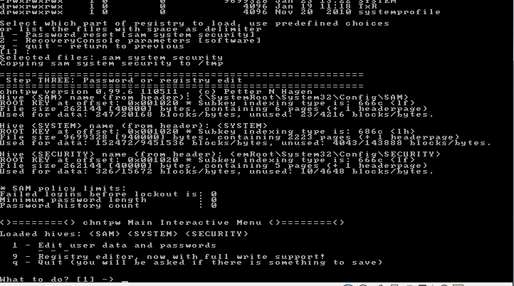 Выбираем пункт Edit user data and password