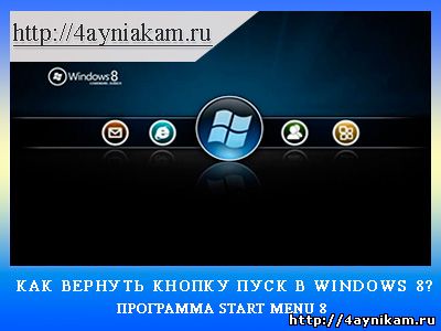 Как вернуть кнопку пуск в Windows 8